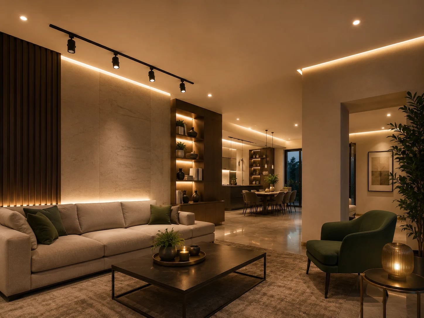 Premium indoor architectural lighting in a modern interior